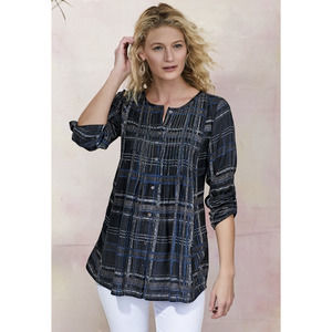 Soft Surroundings Campania Shirt Beaded Tunic Size M